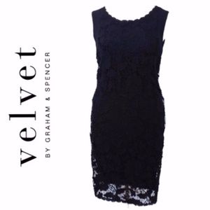 Velvet Graham&Spencer Black Cocktail Lace Dress